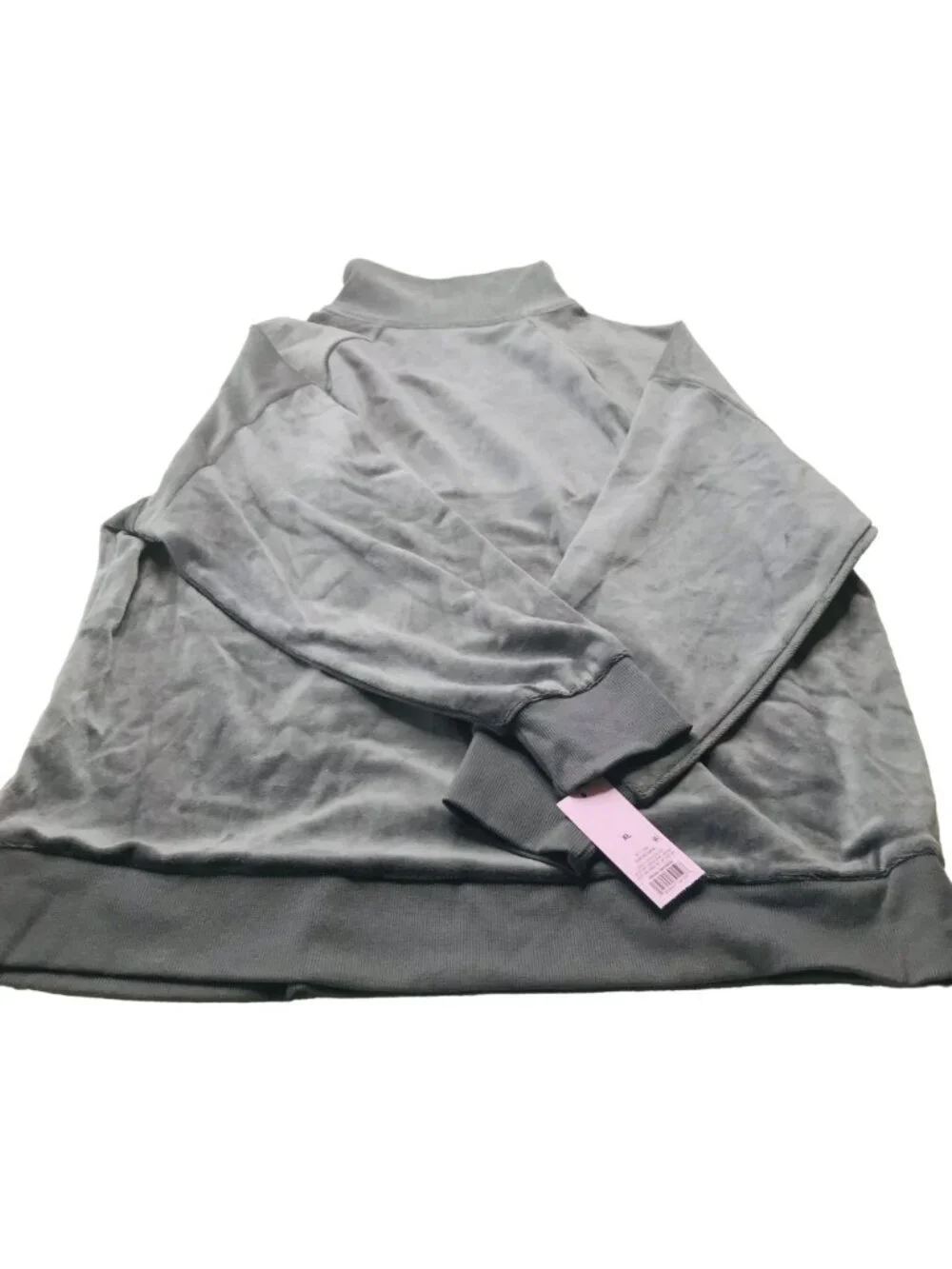 Wild Fable Women's Size XL Quarter Zip Velour Tunic Sweatshirt Gray New - Picture 2 of 14